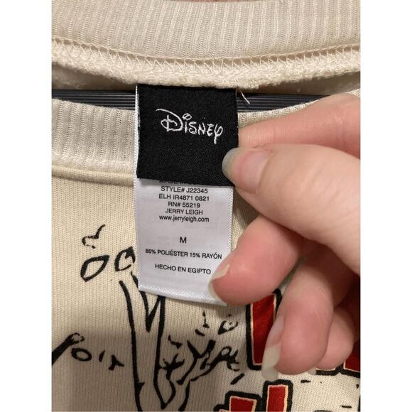 Disney Medium Winnie the Pooh sweatshirt beige blue womens top - Picture 4 of 5